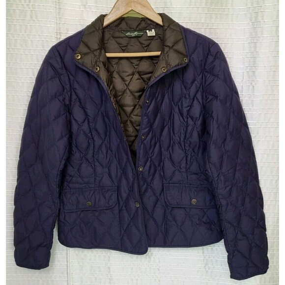 Eddie Bauer Goose Down Jacket Navy Women's M - Picture 1 of 16